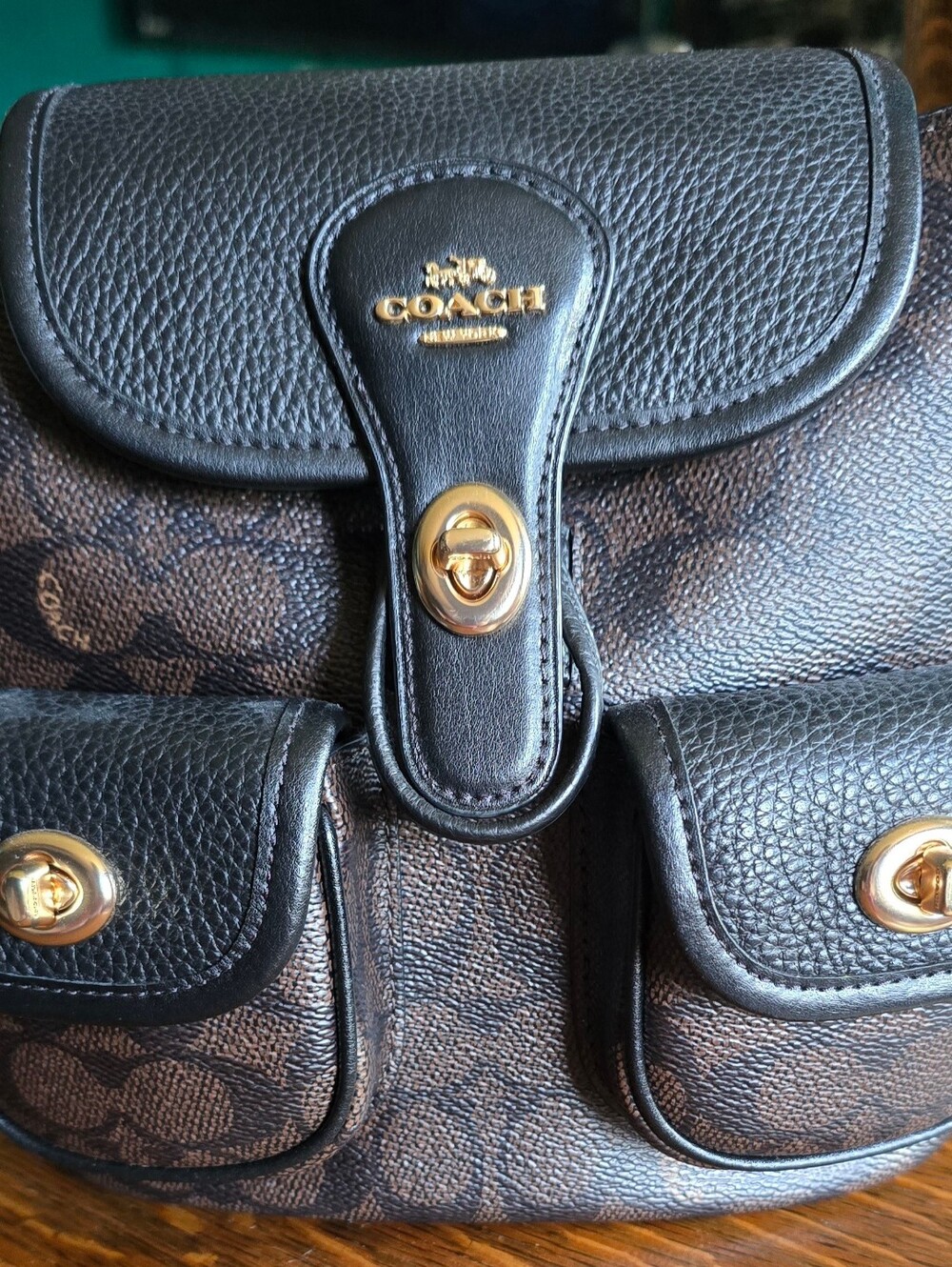 Coach Signature Brown Mini Hadley Mini Backback/Purse - Picture 4 of 10